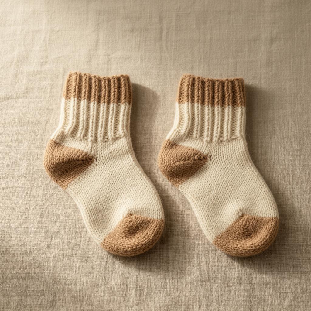 Handgestrickte Kindersocken